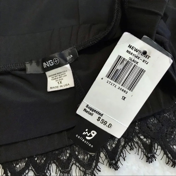 ING Collection NWT Black Skirt Women 1X - Picture 10 of 11
